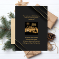 Black and Gold Nativity Inspired Christmas Card – Black & Gold Edition (3-Pack)